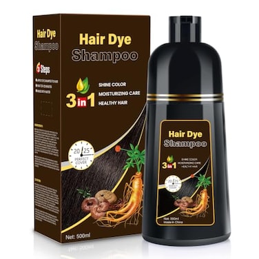 cosmpro Cosmpro Dark Brown Natural Hair Dye Shampoo 3 in 1 169 Fl Oz500 ML SemiPermanent Gray Hair Coverage Unisex Natural Ingredients