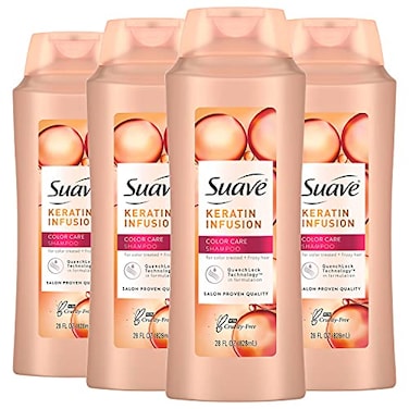 Suave Professionals Color Care Shampoo for Color Treated Hair Keratin Infusion Color Protecting Shampoo 28 Ounce Pack of 4