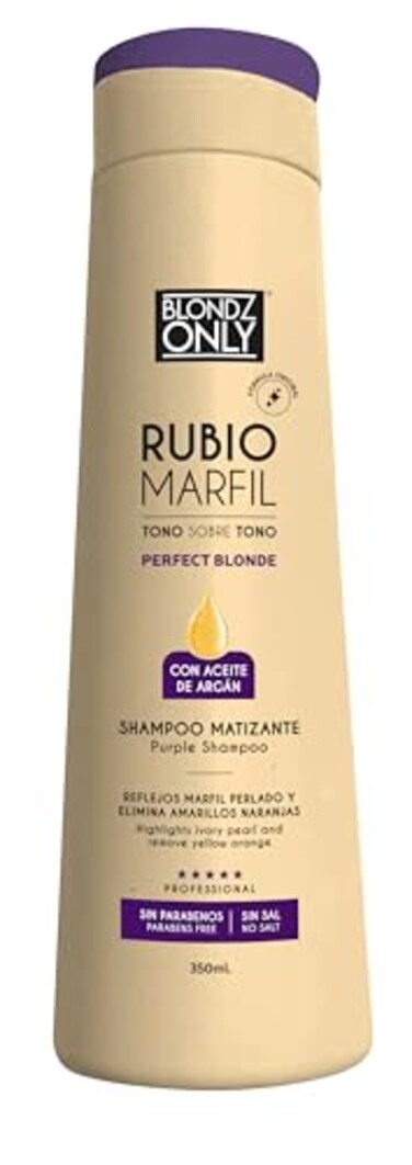 Blondz Only Hair Purple Toning Shampoo Eliminates Brassiness Neutralizes Yellow Orange Tones Rubio Marfil Blonde Pearl with Argan Oil Perfect Blonde Beige 118 Fluid Ounce 350 ml