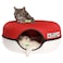 Cattasaurus Peekaboo Cat Cave Donut for Multiple Large Cats up to 3045 lbs 3in1 Self Warming Cat Bed Tunnel Scratcher for Indoor Cats Washable Detachable Dog Bed Ruby Snowball Large
