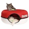 Cattasaurus Peekaboo Cat Cave Donut for Multiple Large Cats up to 3045 lbs 3in1 Self Warming Cat Bed Tunnel Scratcher for Indoor Cats Washable Detachable Dog Bed Ruby Snowball Large