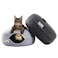 Cattasaurus Peekaboo Cat Cave Donut for Multiple Large Cats up to 3045 lbs 3in1 Self Warming Cat Bed Tunnel Scratcher for Indoor Cats Washable Detachable Light Gray Dark Gray Large