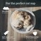Hepper Cat Nest Washable Cat Bed with Removable Fluffy Fleece Liner Cozy Comfy Calming Cat Bed Round Shape Cat Warming Bed Donut Cat Bed Desk Ready Small Cat Bed for Indoor Cats GreyWhite