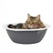 Hepper Cat Nest Washable Cat Bed with Removable Fluffy Fleece Liner Cozy Comfy Calming Cat Bed Round Shape Cat Warming Bed Donut Cat Bed Desk Ready Small Cat Bed for Indoor Cats GreyWhite