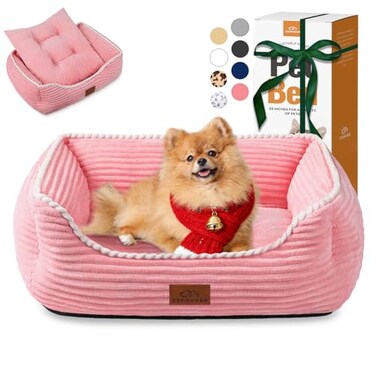 Zerbuger Orthopedic Dog Bed for Medium DogsDog Sofa Beds Supportive Foam Pet Couch Bed with Removable Washable Mat and Nonskid Bottom Medium Pink