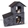 K&H Pet KH Pet Products TwoStory Outdoor Kitty House with Dining Room Heated Gray Leaf 27 X 22 X 27