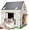 MUNILAIL Cardboard Cat House with Scratcher 16x 13x19 Cat Scratch House for Indoor Cats Birthday Large Cat Scratcher Box