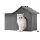 Rest-Eazzzy RestEazzzy Outdoor Cat House Feral Cat House Insulated with Mat and Clip Weatherproof and Insulated Cat Beds for Cats Kittens Puppies Never Blow Away Grey M 13 X 17 X 20