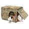 BWOGUE Large Grass House for Guinea PigsHand Woven Straw Hut Foldable Small Animal Play Hideaway Bed with Double Openings Playhouse for Bunny Guinea Pig Chinchilla Ferret