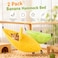 Halloluck 2 Pack Banana Warm Hamster Bed House Hammock Small Animal Warm Bed House Cage Yellow and Green