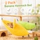 Halloluck 2 Pack Banana Warm Hamster Bed House Hammock Small Animal Warm Bed House Cage Yellow and Green