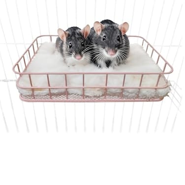 JSLZF Rat Cage Platform Accessories Hanging Rat Ledge Metal Ferret Hammock Squirrel Cage Bed Small Animal Habitat for Hamster Sugar Glider