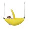 WishLotus Hamster Hammock Bed Banana Design Flannal Hamster Hut Sleeping Nest Cozy Hanging House Moon Boat Hut for Dwarf Hamsters Yellow