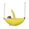 WishLotus Hamster Hammock Bed Banana Design Flannal Hamster Hut Sleeping Nest Cozy Hanging House Moon Boat Hut for Dwarf Hamsters Yellow