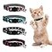 azuza 4 Pack Halloween Kitten Collar BreakawayQuick Release Safe Buckle Adjustable Kitten Collars Skull Crossbones Crossbones Pink Leopard and Blue Leopard