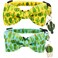 Diaurbsie 2 Pack Cactus Breakaway Cat Collar Bow Tie with Bell and Pendant Adjustable Safety Buckle Collars for Kitten Yellow and Green