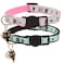Barleygoo 2 Pack Glow in The Dark Cat Collar with Bell Breakaway Safety Cat Puppy Collars with Pendant Black and Pink