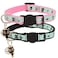 Barleygoo 2 Pack Glow in The Dark Cat Collar with Bell Breakaway Safety Cat Puppy Collars with Pendant Black and Pink