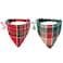 ADOGGYGO Christmas Cat Bandana Collars Breakaway with Removable Bandana Bell 2 Pack Red Green Plaid Christmas Collar for Cats Kittens