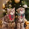 ADOGGYGO Christmas Cat Bandana Collars Breakaway with Removable Bandana Bell 2 Pack Red Green Plaid Christmas Collar for Cats Kittens