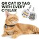 BRONZEDOG Cat Collar with Bell Kitten Rolled Leather Collars Safety QR ID Name Tag Red