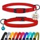 BRONZEDOG Cat Collar with Bell Kitten Rolled Leather Collars Safety QR ID Name Tag Red