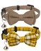 Gyapet Cat Collar Breakaway Bowtie Safety with Bell Adjustbale Kitten Puppy Solid Plaid Color Set D2pcs Brown