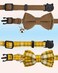 Gyapet Cat Collar Breakaway Bowtie Safety with Bell Adjustbale Kitten Puppy Solid Plaid Color Set D2pcs Brown