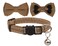 Gyapet Cat Collar Breakaway Bowtie Safety with Bell Adjustbale Kitten Puppy Solid Plaid Color Set D2pcs Brown