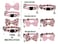 Gyapet Collar for Cat Pet Breakaway with Bell Bowtie Detachable Bow Adjustable Safety Kitten Puppy Girl Boy 2pcs Pink Leopard Pure