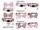 Gyapet Collar for Cat Pet Breakaway with Bell Bowtie Detachable Bow Adjustable Safety Kitten Puppy Girl Boy 2pcs Pink Leopard Pure