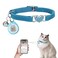 Taghelp Heart Bling White Heart Shaped Kitten Collar Cute Cat Collar with BellIdeal for Girl Cats Boy Catswith Safety Belt and Bell Adjustable 813 inches for Personalized with QR Code Smart ID tagBlue