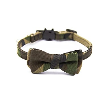 icicecream ICICECREAM 2 Pack Breakaway Cat Collar with Bells Cute Cat Collar Soft Adjustable Cotton Leather Kitten Collars for Girl Boy Male Female Cats Kitten Camouflage Pattern