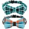 KUDES 2 PackSet Cat Collar Breakaway with Cute Bow Tie and Bell for Kitty and Some Puppies Adjustable from 78105 Inch CyanBlueBlueGray Plaid