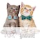 KUDES 2 PackSet Cat Collar Breakaway with Cute Bow Tie and Bell for Kitty and Some Puppies Adjustable from 78105 Inch CyanBlueBlueGray Plaid