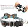 KUDES 2 PackSet Cat Collar Breakaway with Cute Bow Tie and Bell for Kitty and Some Puppies Adjustable from 78105 Inch CyanBlueBlueGray Plaid