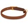 OOPSDOGGY Rolled Leather Cat Collar with Bell Reflective Kitten Collar with Safety Elastic Strap Adjustable Small Pet Collars for Boy Girl Cats Brown