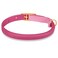 OOPSDOGGY Rolled Leather Cat Collar with Bell Reflective Kitten Collar with Safety Elastic Strap Adjustable Small Pet Collars for Boy Girl Cats Fuchsia