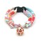 PetSoKoo FourLeaf Clover Cat Collar with Bell Breakaway Buckle Japanese ChirimenCute Kitten Collar for Girl Boy Cat