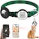 Taghelp Grid Cloth Breakaway Cat Collar with Smart ID tag with AirTag Holder and Bell Light AdjustableAirTag Integrated Air Tag Cat Collar for AppleTracker for Girl Boy Cats KittensGreen