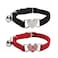 WDPAWS Heart Bling Cat Collar with Safety Belt and Bell Adjustable 810 inches for Kitten Cats BlackRed