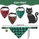 YUJUN 3Pack Christmas Cat Bandana Collars Breakaways with Bell Christmas Adjustable Plaid Snowflake Collar Buckle Safety for Puppy Kittens