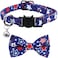 Lamphyface 2 Pack American Flag Cat Collar with Bell Bow Tie Star Breakaway Adjustable for 4th of July Independence Day
