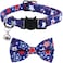 Lamphyface 2 Pack American Flag Cat Collar with Bell Bow Tie Star Breakaway Adjustable for 4th of July Independence Day