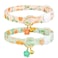 FYEQYAOU 2 Pack Cotton Breakaway Cat Collar Beige and Green Flowers Pendant Cute Kitten Cat Collar with Bell