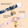 FYEQYAOU 2 Pack Cotton Breakaway Cat Collar White and Blue Flowers Pendant Cute Kitten Cat Collar with Bell