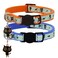 Barleygoo 2 Pack Glow in The Dark Cat Collar with Bell Breakaway Safety Cat Puppy Collars with Pendant Orange and Blue