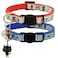 Barleygoo 2 Pack Glow in The Dark Cat Collar with Bell Breakaway Safety Cat Puppy Collars with Pendant Red and Blue