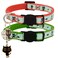 Barleygoo 2 Pack Glow in The Dark Cat Collar with Bell Breakaway Safety Cat Puppy Collars with Pendant Red and Green