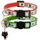 Barleygoo 2 Pack Glow in The Dark Cat Collar with Bell Breakaway Safety Cat Puppy Collars with Pendant Red and Green